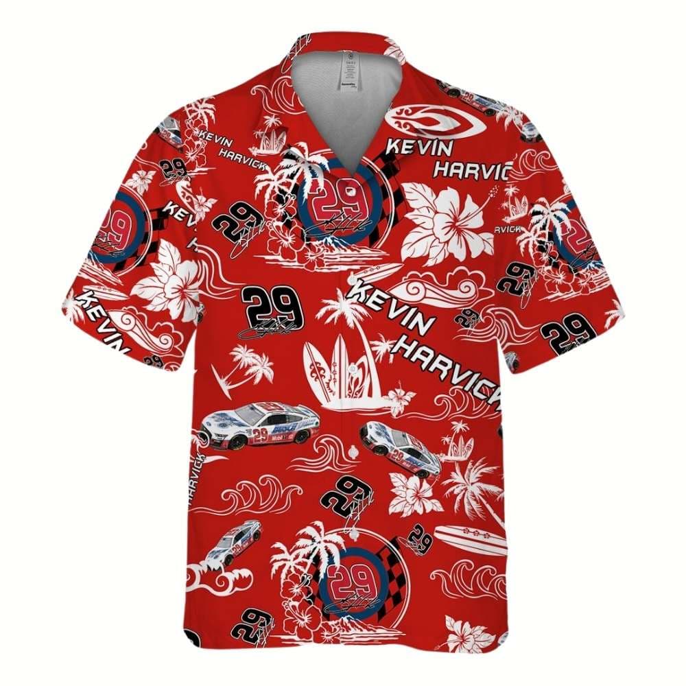 Kevin Harvick Nascar 2023 Busch Light Racing Tropical Signature Hawaiian Shirt