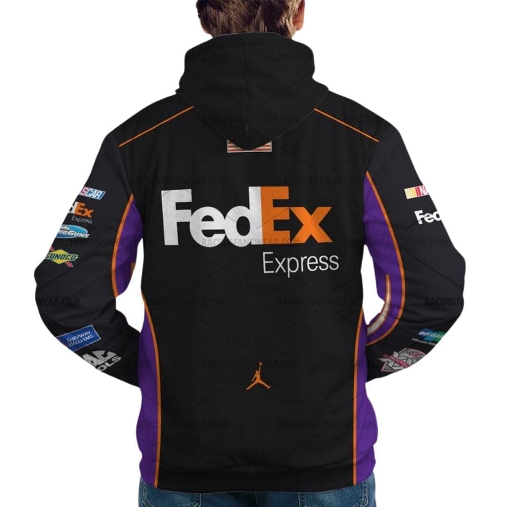 Denny Hamlin Nascar Racing 2011 Fedex Express Uniform All Over Print Hoodie