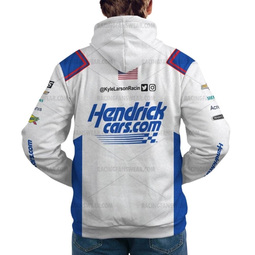Kyle Larson Nascar 2023 HendrickCars Racing White All Over Print Hoodie