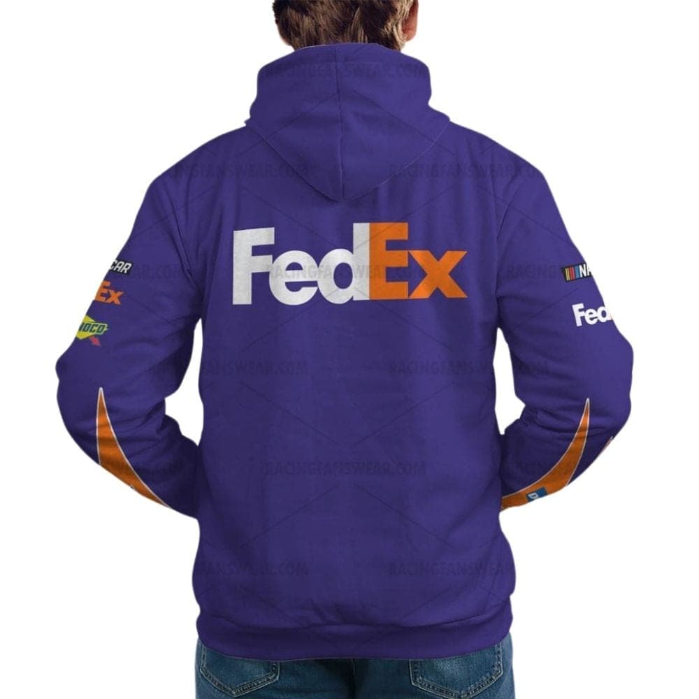 Denny Hamlin Nascar 2018 Racing Fedex Uniform All Over Print Hoodie