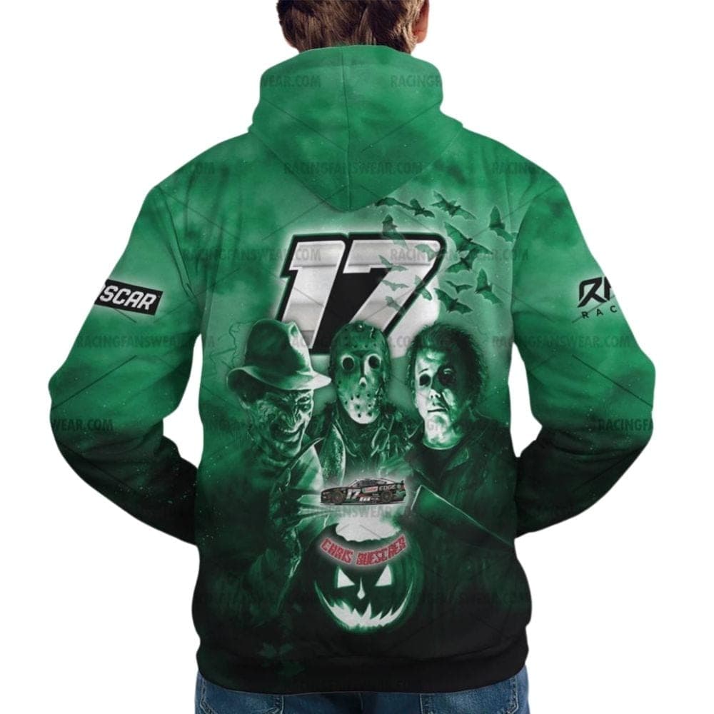 Chris Buescher Nascar Racing With Michael Myers Friends Horror Halloween All Over Print Hoodie
