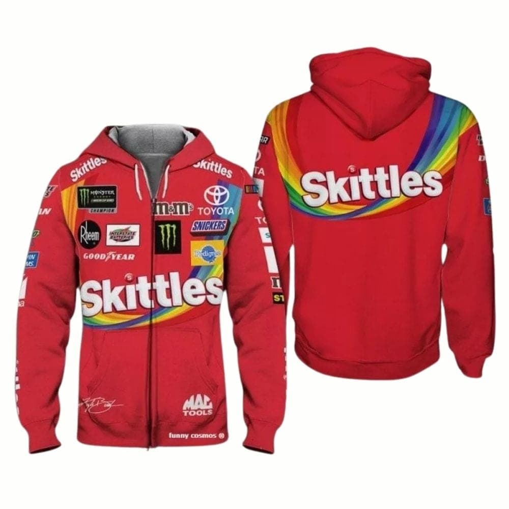 Kyle Busch Nascar Skittles Racing All-over Print Hoodie
