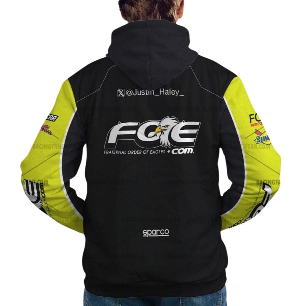 Justin Haley Nascar Racing 2024 Rick Ware Racing FOE Uniform All Over Print Hoodie