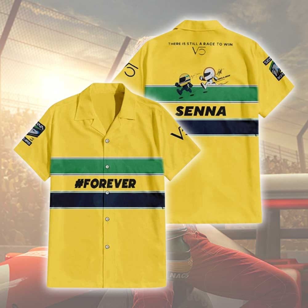 Forever Ayrton Senna Yellow Hawaiian Shirt