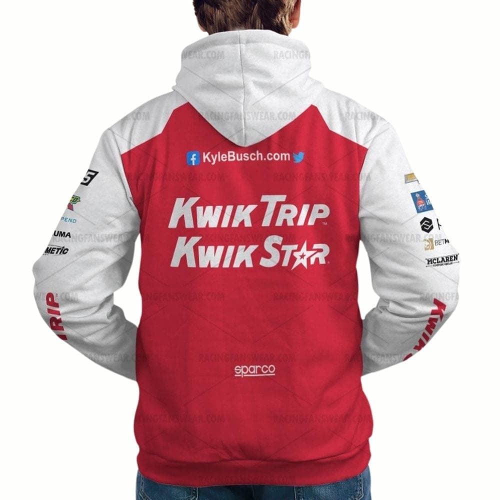 Kyle Busch Nascar 2023 Kwik Trip Kwik Star Racing Uniform All-over Print Hoodie