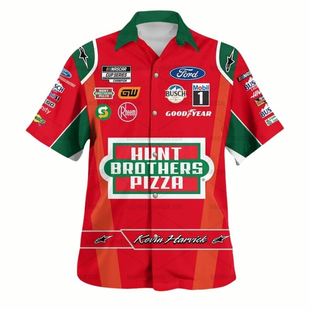 Kevin Harvick Nascar Hunt Brothers Pizza 2001 Racing Uniform Hawaiian Shirt