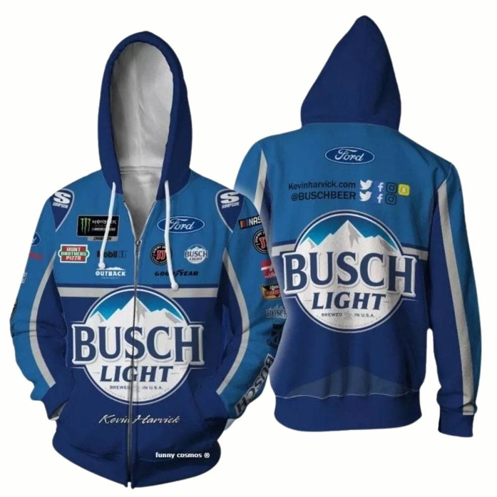 Kevin Harvick Busch Light Beer Racing All-over Print Hoodie