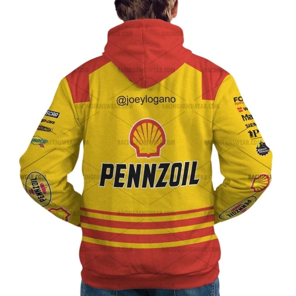 Joey Logano Nascar Racing Pennzoil Ford And Coca Cola 2024 Uniform All Over Print Hoodie