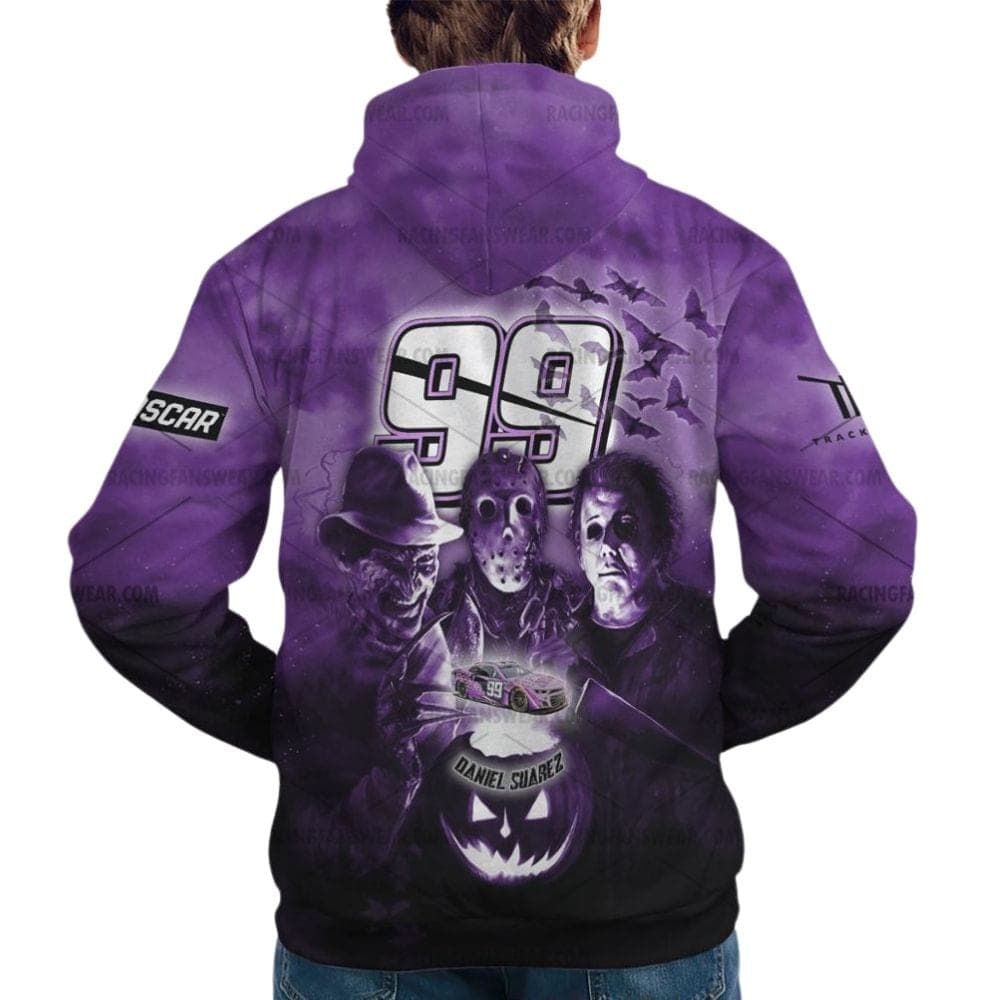 Daniel Suarez 99 Nascar Racing With Michael Myers Friends Horror Halloween All Over Print Hoodie