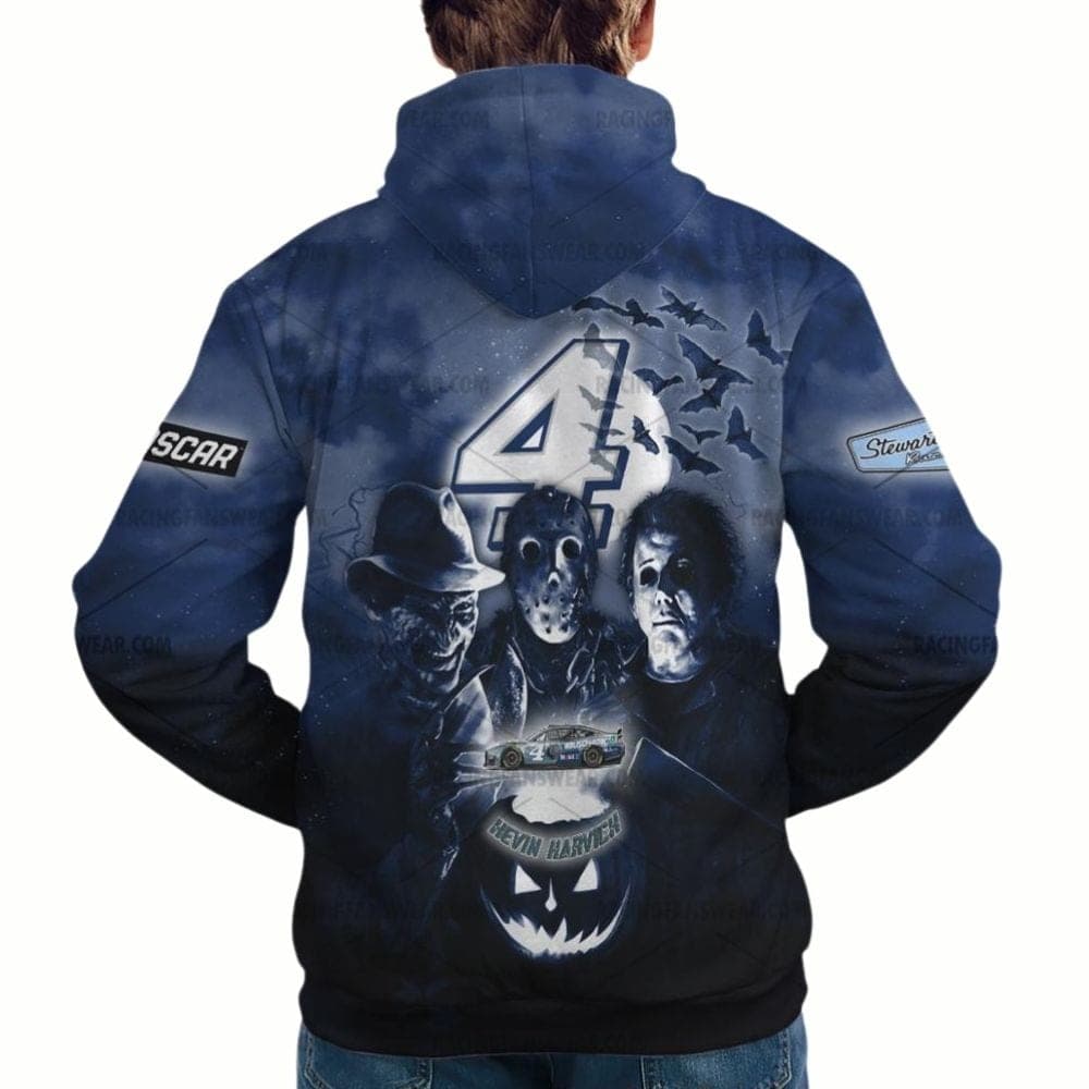 Kevin Harvick and Michael Myers Friends Nascar Racing Halloween All-over Print Hoodie