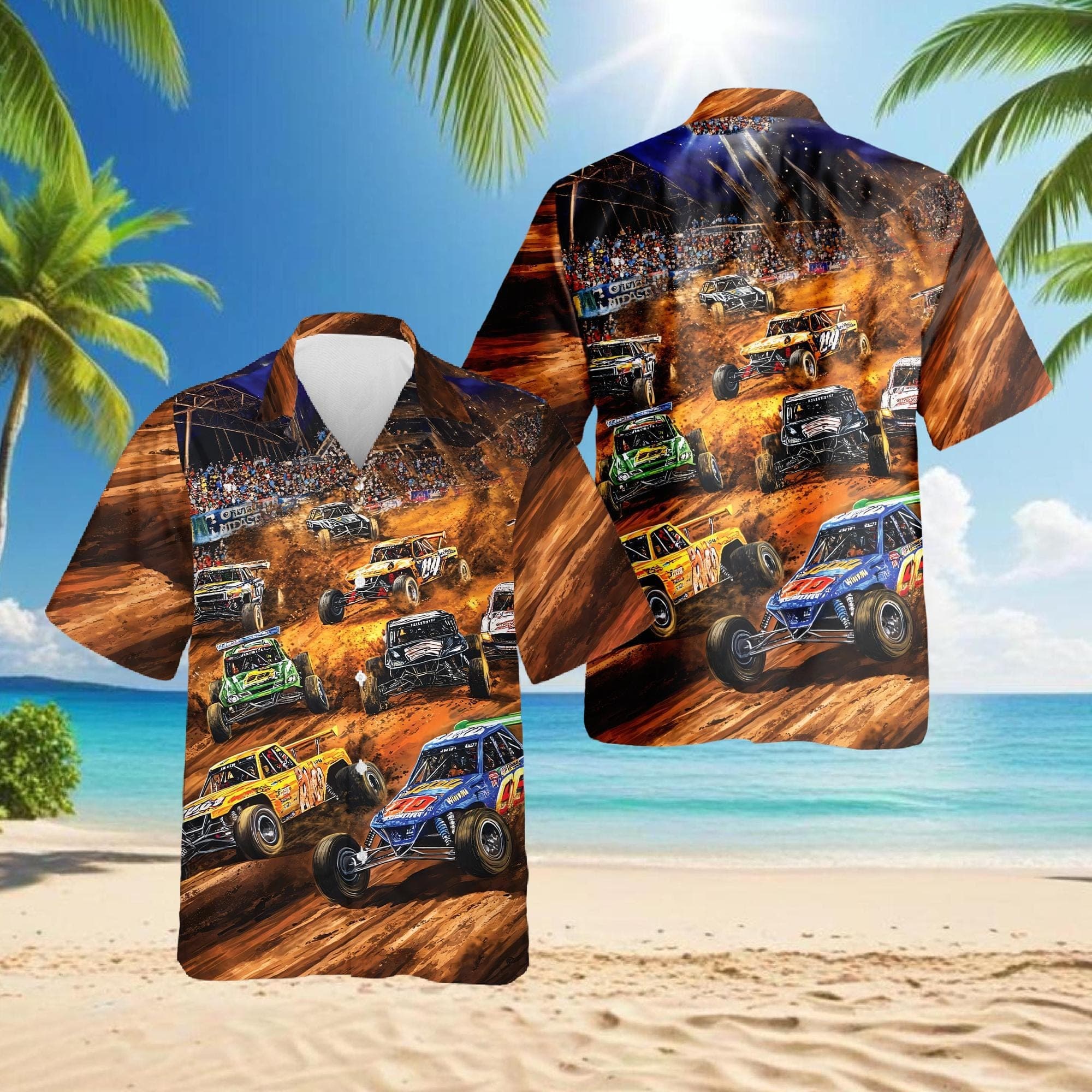 Dirt Track Racing Hawaiian Shirt For Men