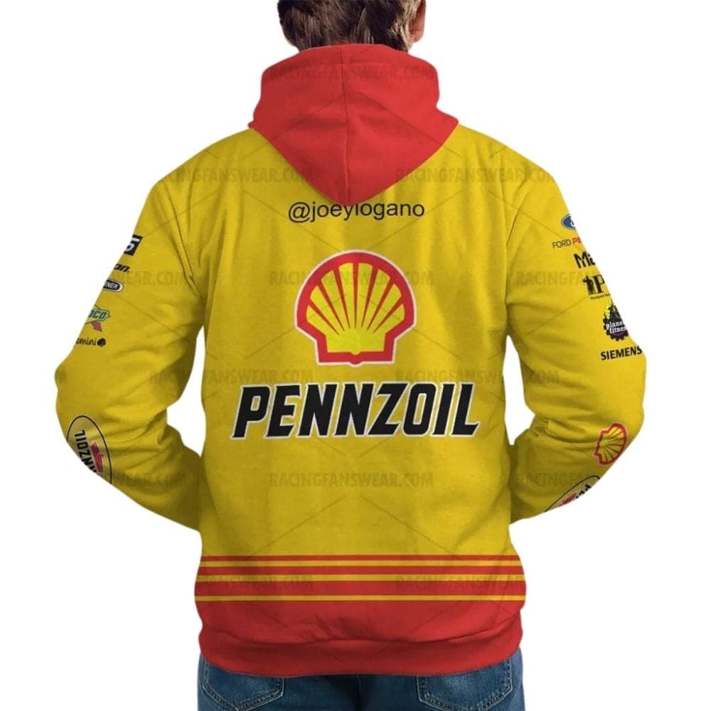 Joey Logano Nascar 2023 Shell Pennzoil Racing Uniform All Over Print Hoodie
