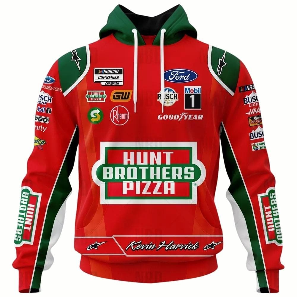 Kevin Harvick Nascar 2001 Racing Hunt Brothers Pizza Uniform All-over Print Hoodie