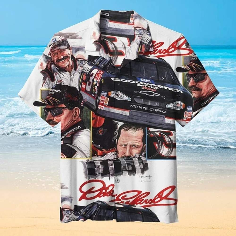 Dale Earnhardt Nascar Signature Hawaiian Shirt