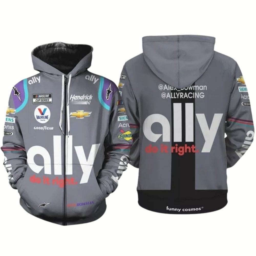 Alex Bowman Nascar 2022 Ally Do It Right Hendrick And Chevrolet All Over Print Hoodie