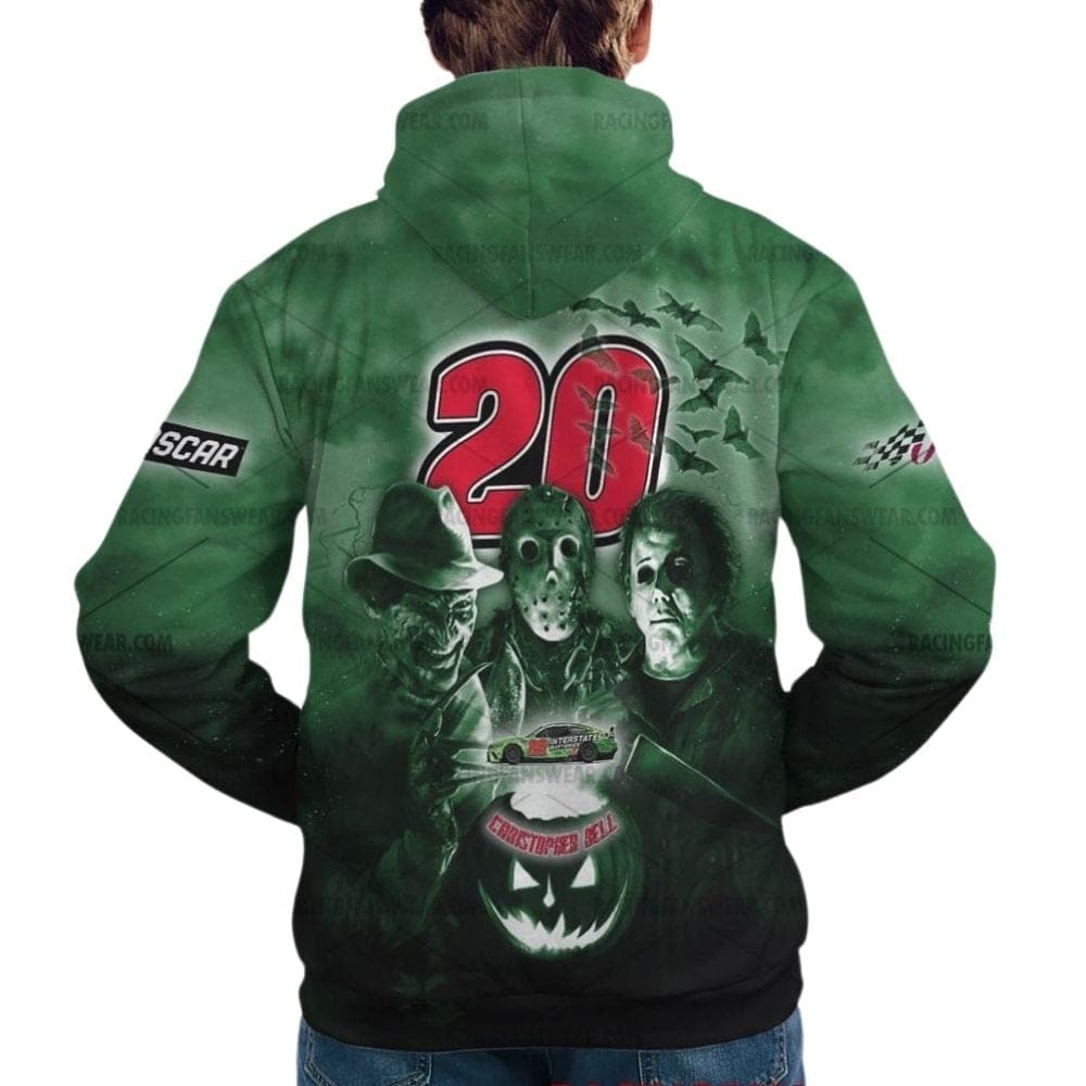 Christopher Bell 20 With Michael Myers Friends Horror Nascar Racing Halloween All Over Print Hoodie