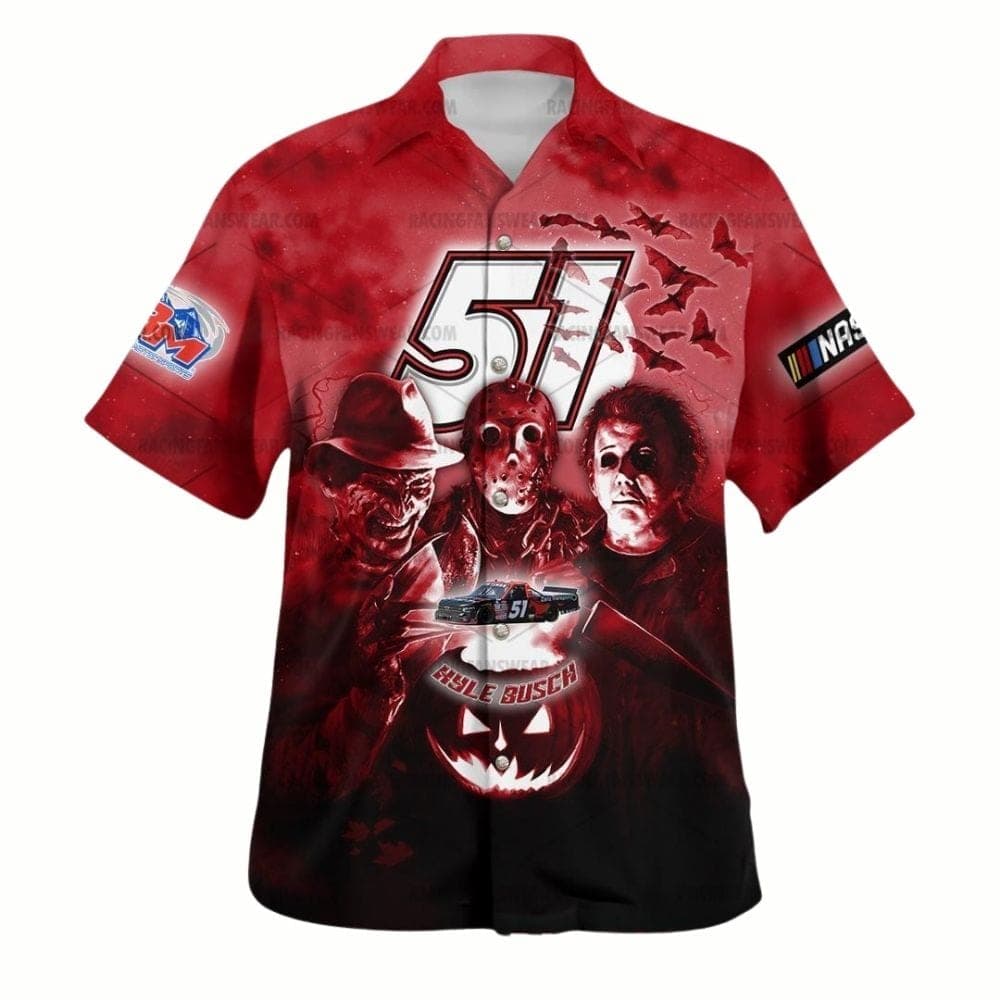 Kyle Busch 51 Nascar Racing Halloween Hawaiian Shirt
