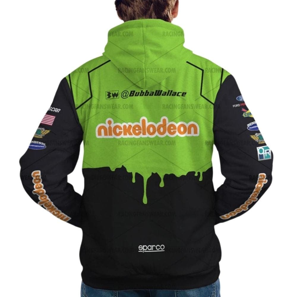 Bubba Wallace Nascar Racing Nickelodeon 2018 Uniform All Over Print Hoodie