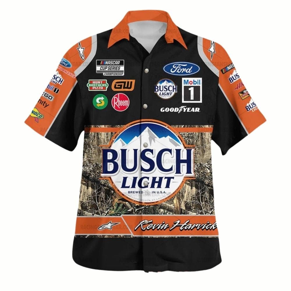 Kevin Harvick Busch Light Ford Hunting Nascar 2022 Racing Uniform Hawaiian Shirt