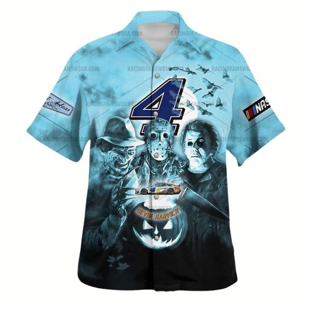 Kevin Harvick and Horror Nascar Busch Racing Halloween Hawaiian Shirt