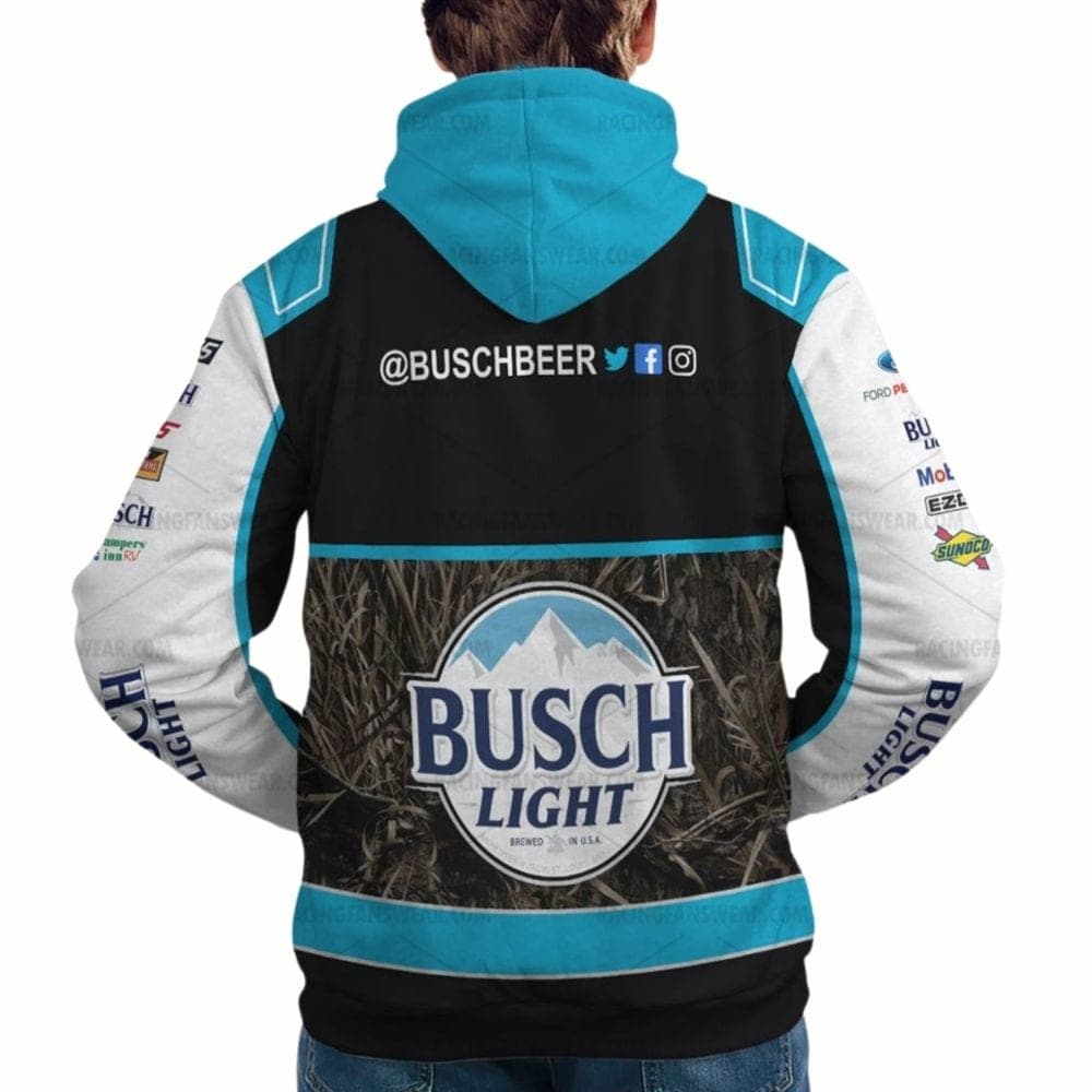 Kevin Harvick Nascar Busch Light, Ford, Mobil 1 Racing Uniform All-over Print Hoodie