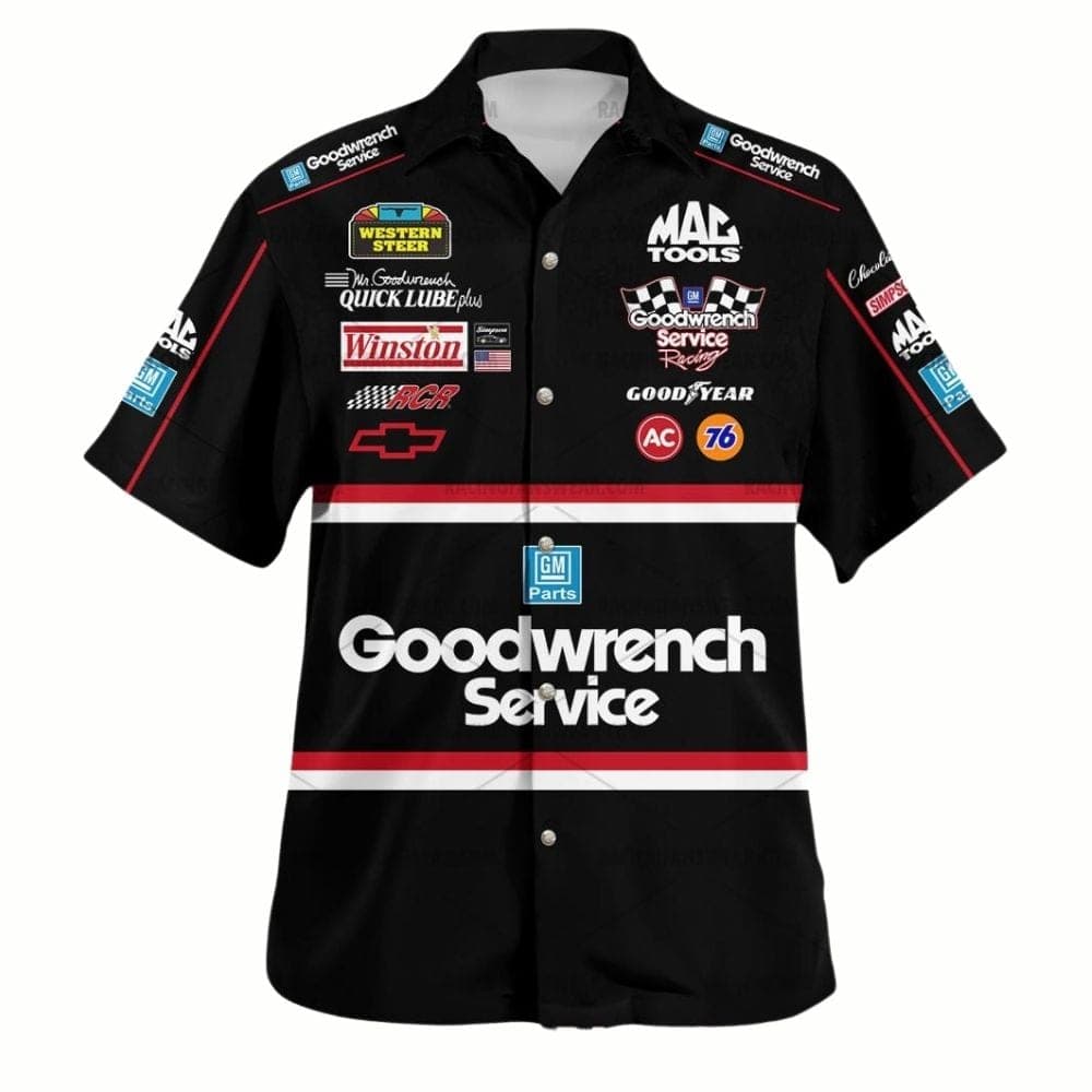 Dale Earnhardt Nascar Racing 90s GM Goodwrench Service Uniform Hawaiian Shirt