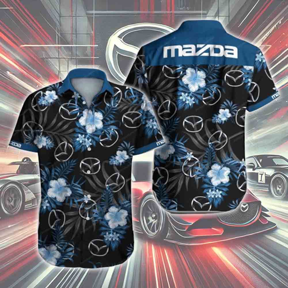 Mazda Floral Many Logo Hawaiian Shirt