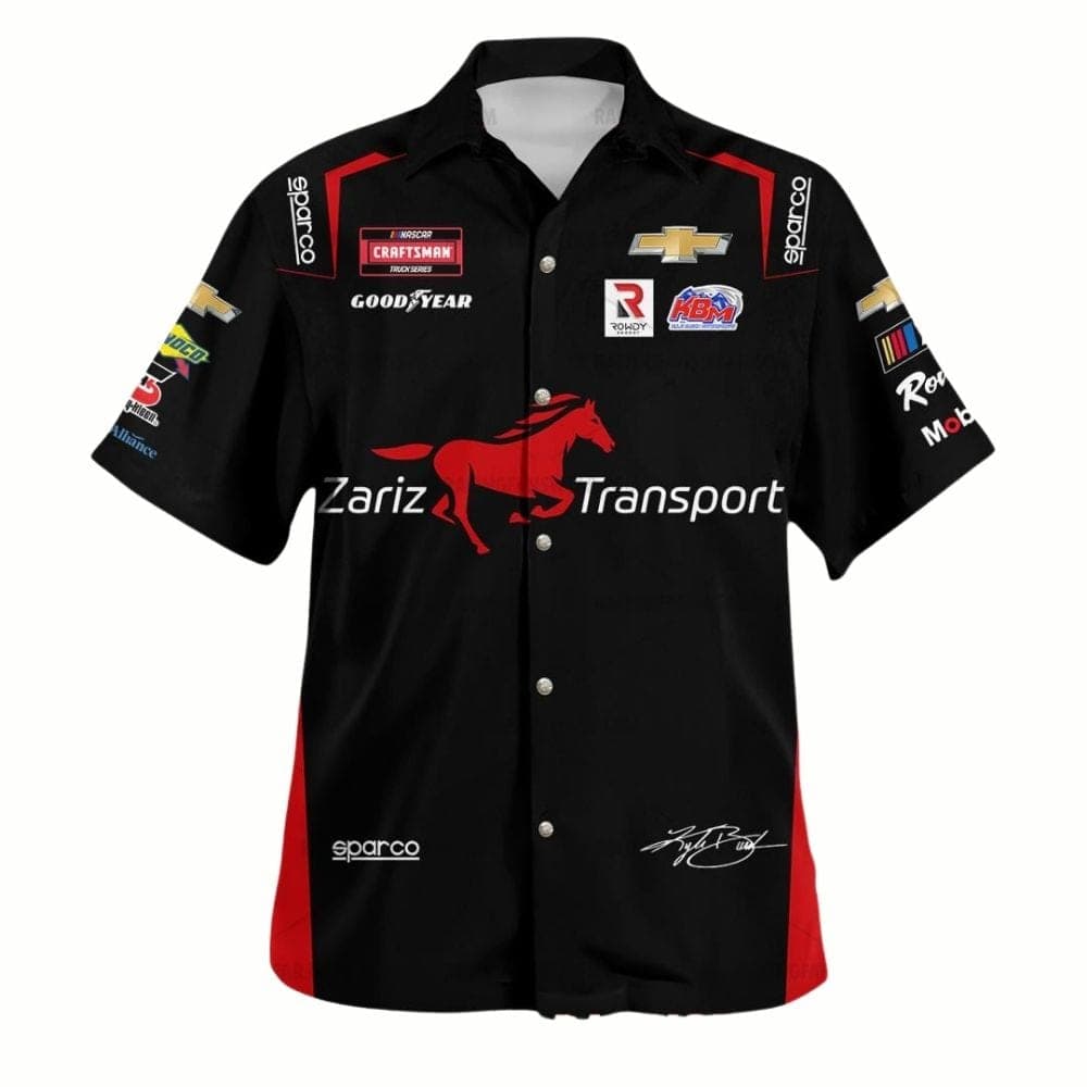 Kyle Busch Nascar Racing 2023 Zaris Transport Uniform Hawaiian Shirt