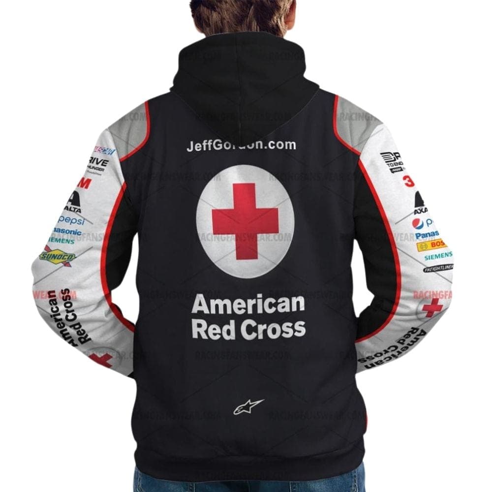 Jeff Gordon Nascar Racing American Red Cross 2015 Uniform All Over Print Hoodie