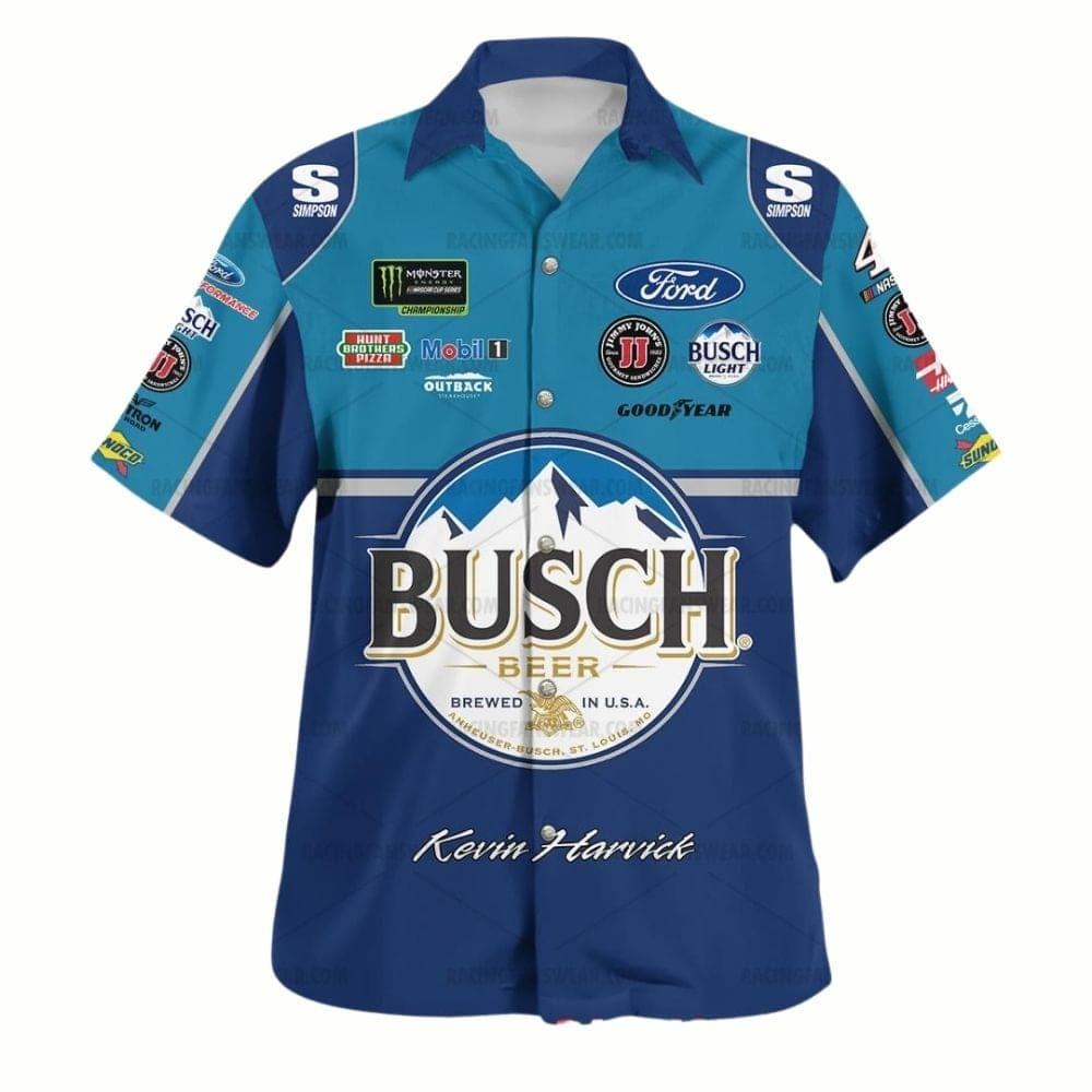 Kevin Harvick Nascar Busch Beer Racing Uniform Hawaiian Shirt