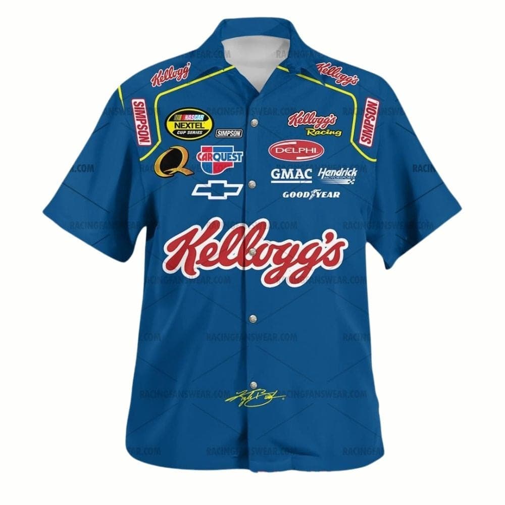 Kyle Busch Nascar Racing 2005 Kellogg's Signature Uniform Hawaiian Shirt