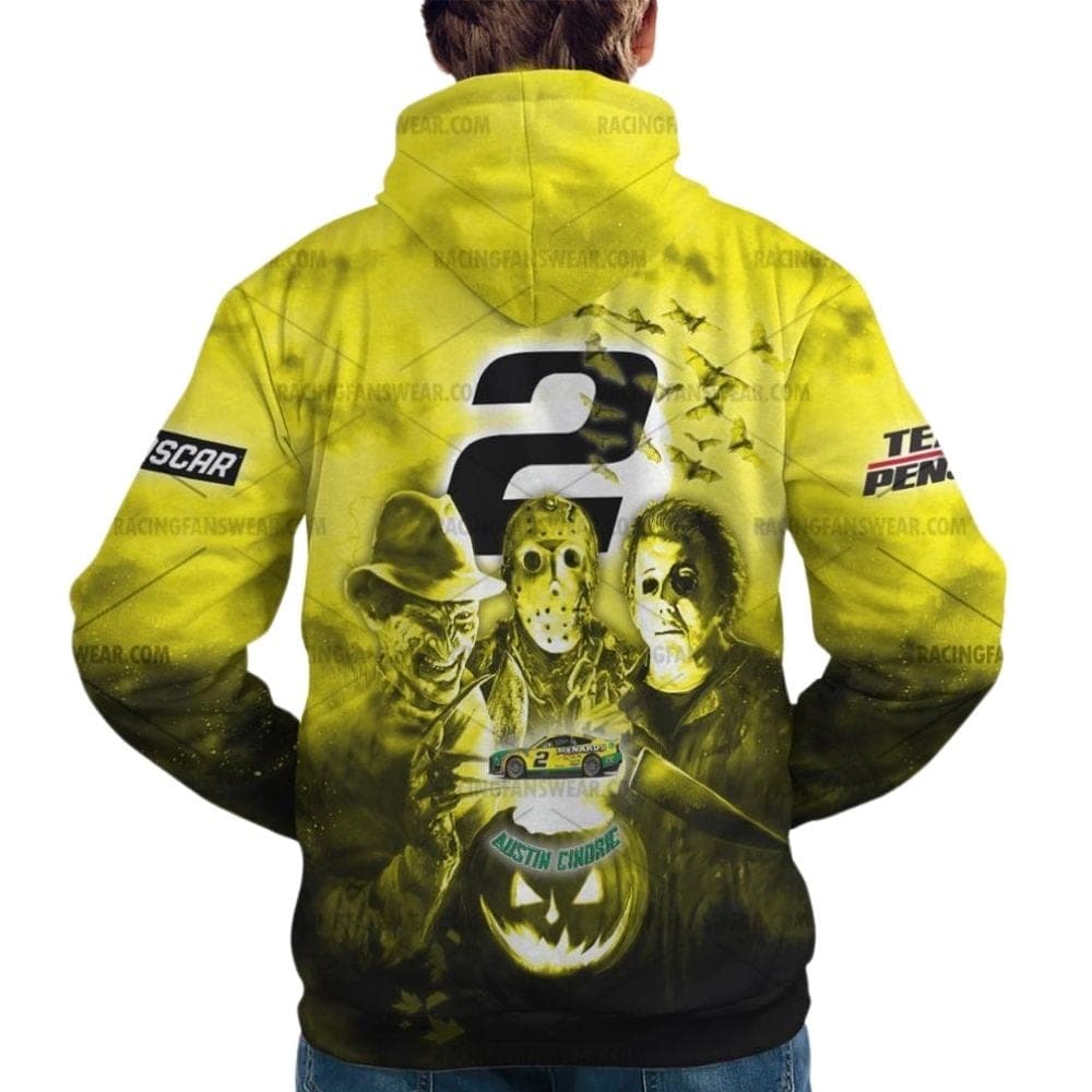 Austin Cindric Nascar Racing With Michael Myers Friends Horror Halloween All Over Print Hoodie