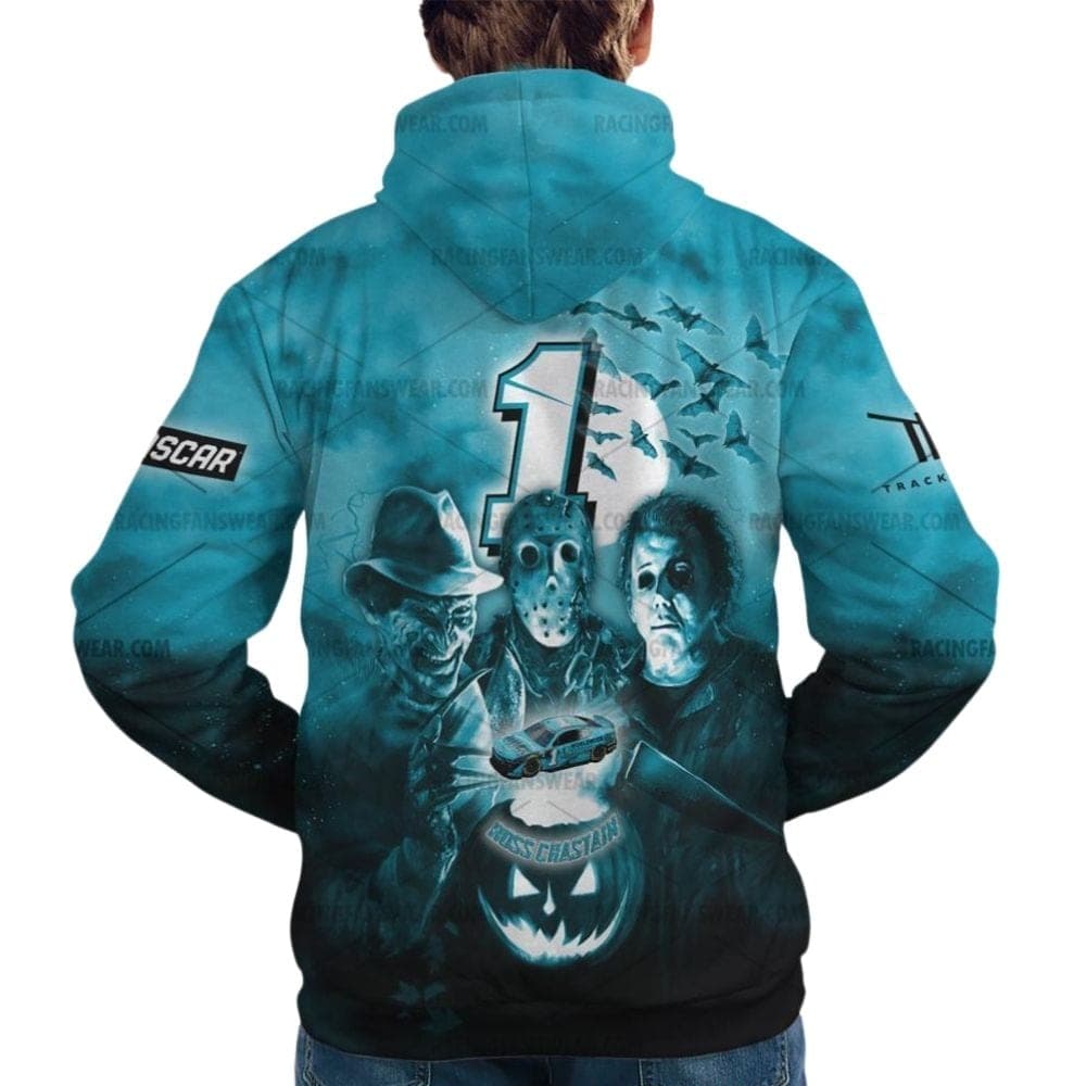 Ross Chastain 1 Nascar Racing With Michael Myers Friends Horror Halloween All Over Print Hoodie