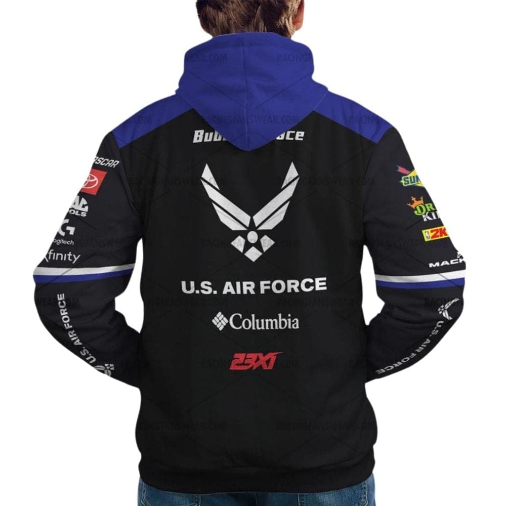 Bubba Wallace Nascar US Air Force Racing 2024 Uniform All Over Print Hoodie