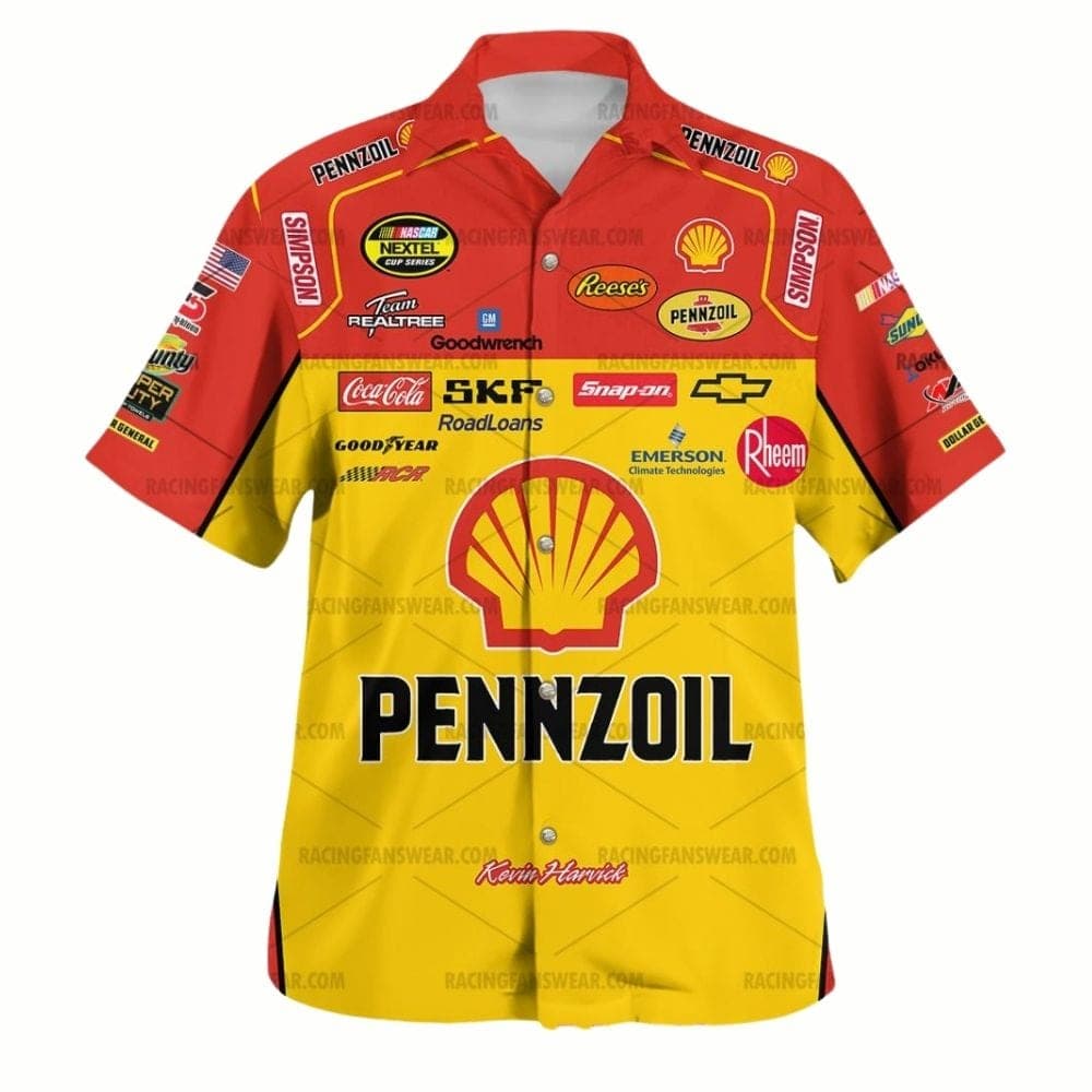Kevin Harvick Nascar Pennzoil Racing 2007 Uniform Hawaiian Shirt