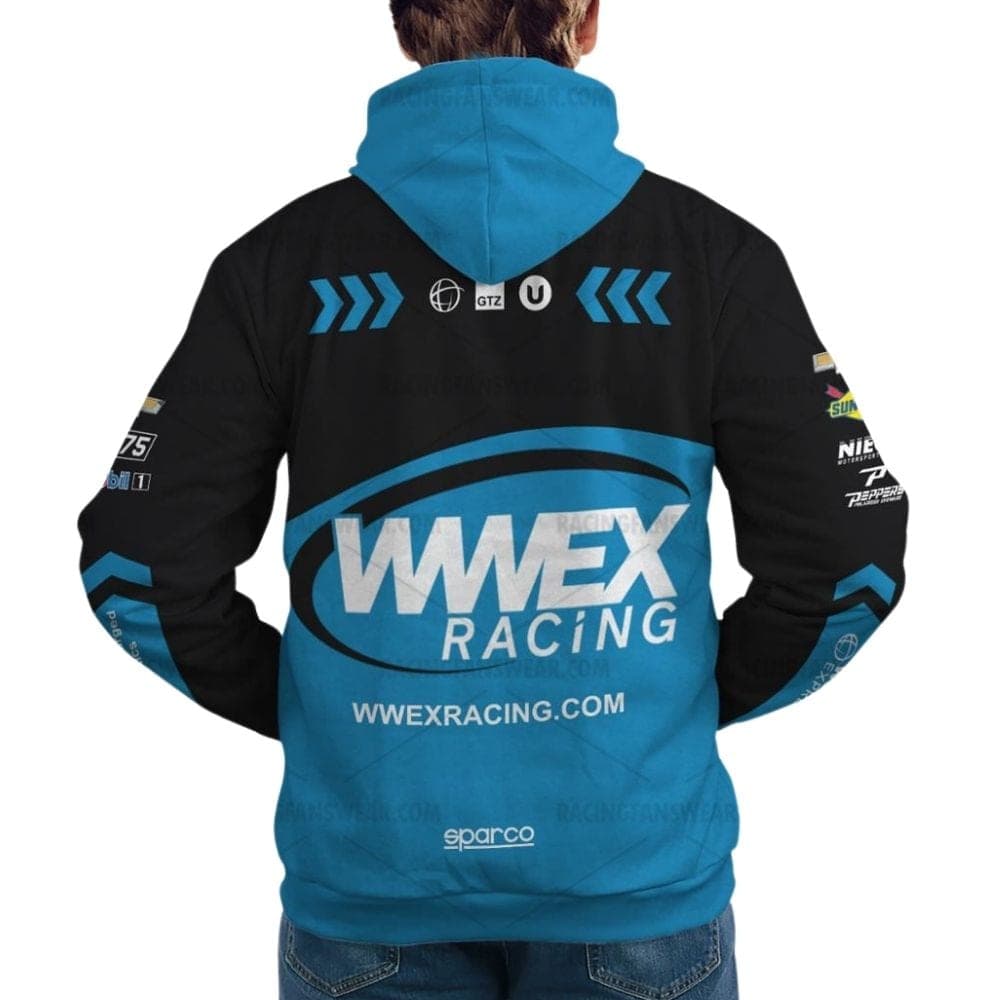 Carson Hocevar Nascar Racing WWEX And Chevrolet 2023 Uniform All Over Print Hoodie