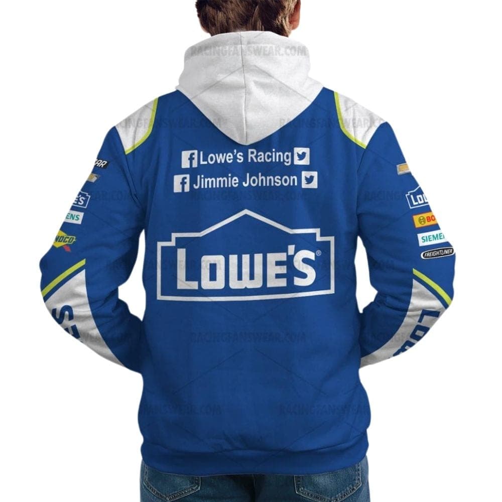 Jimmie Johnson Nascar Lowe's 2017 Racing Uniform All Over Print Hoodie