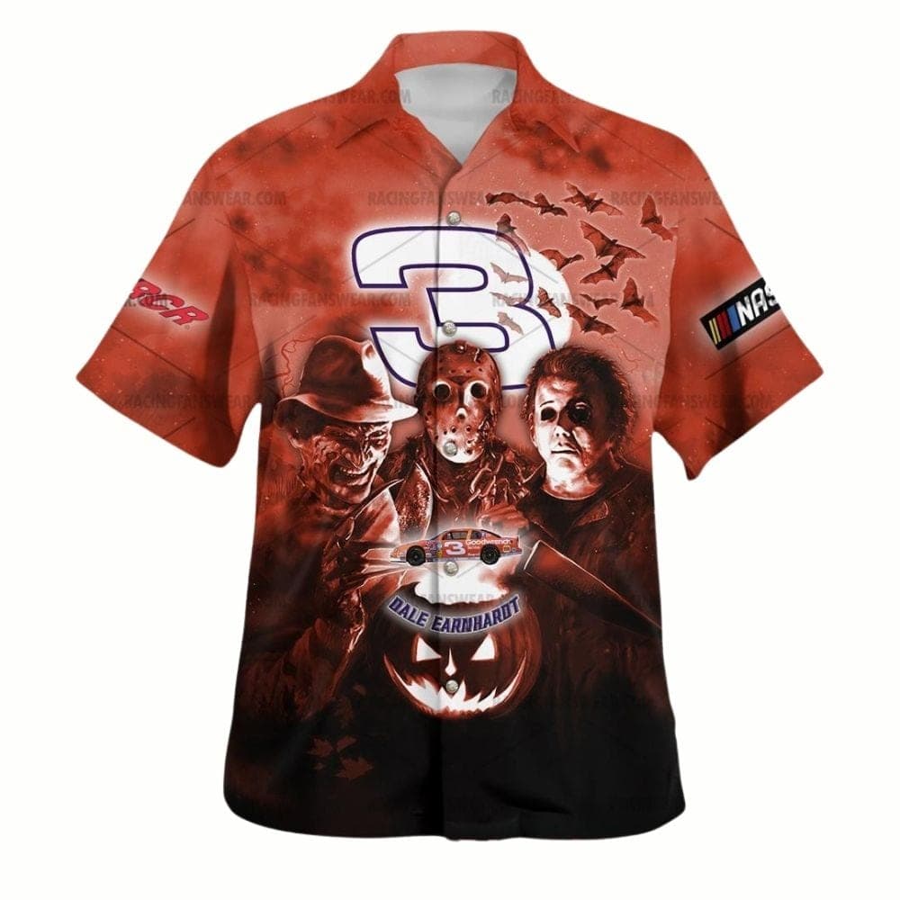 Dale Earnhardt Nascar Racing Horror Friends Halloween Hawaiian Shirt