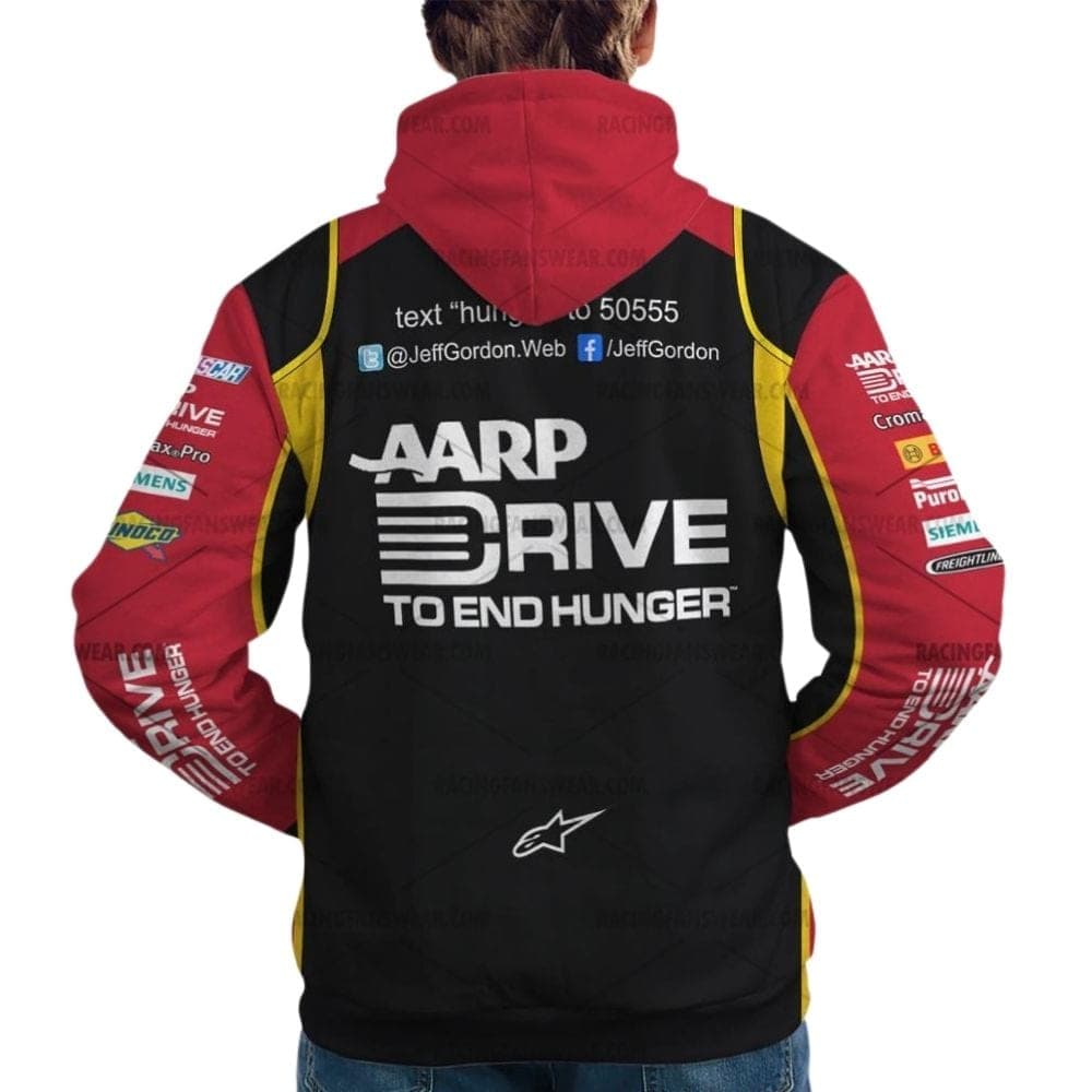 Jeff Gordon Nascar Racing AARP Drive To End Hunger 2013 Uniform All Over Print Hoodie