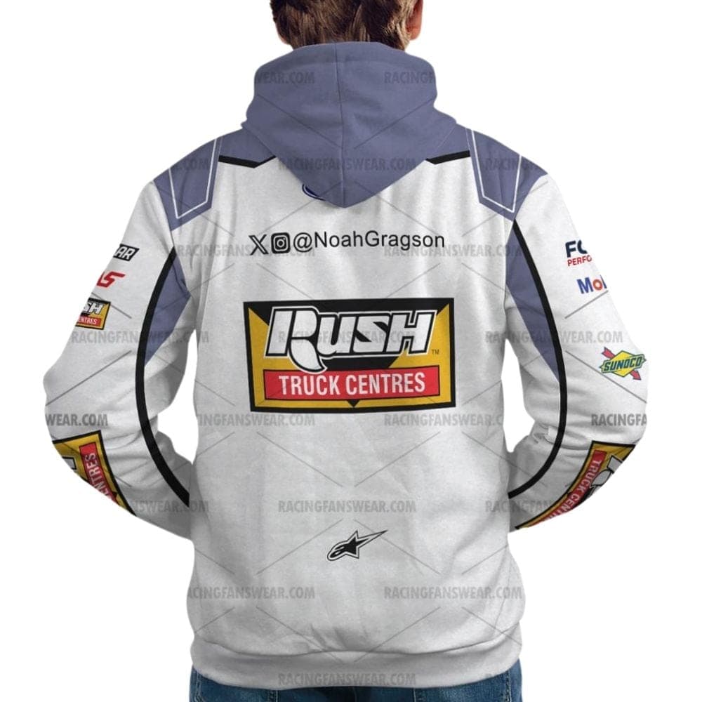 Noah Gragson Nascar Racing 2024 Stewart Haas Racing Rush Truck Centers Uniform All Over Print Hoodie