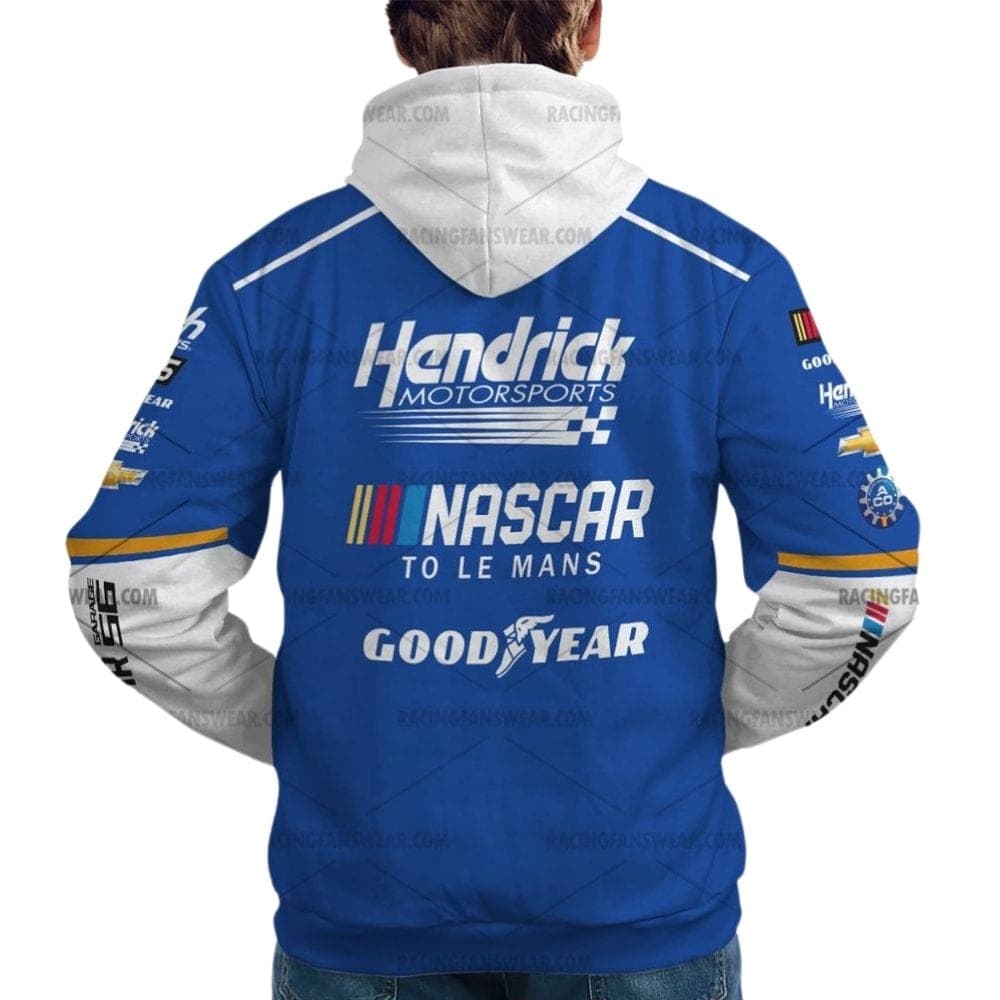 Jimmie Johnson Nascar Racing 2023 Hendrick Motorsports Le Mans Uniform All Over Print Hoodie