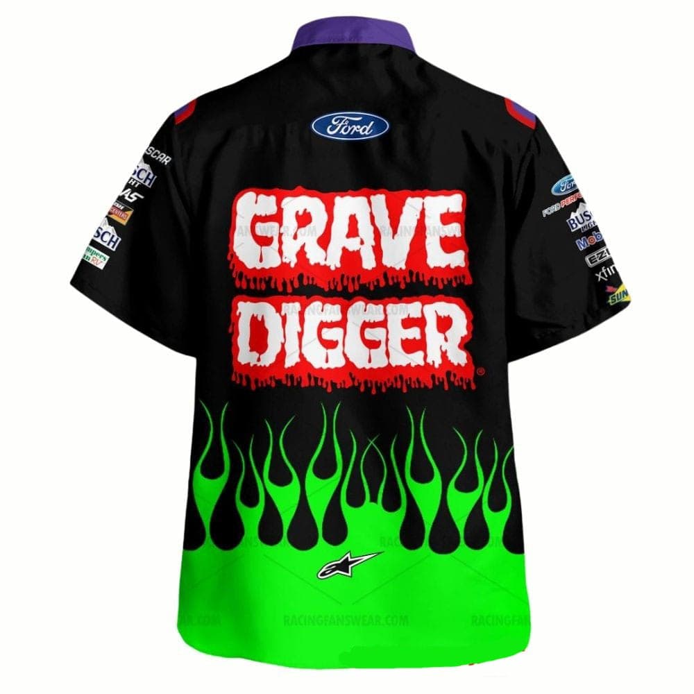 Kevin Harvick Nascar Grave Digger Racing 2021 Uniform Hawaiian Shirt