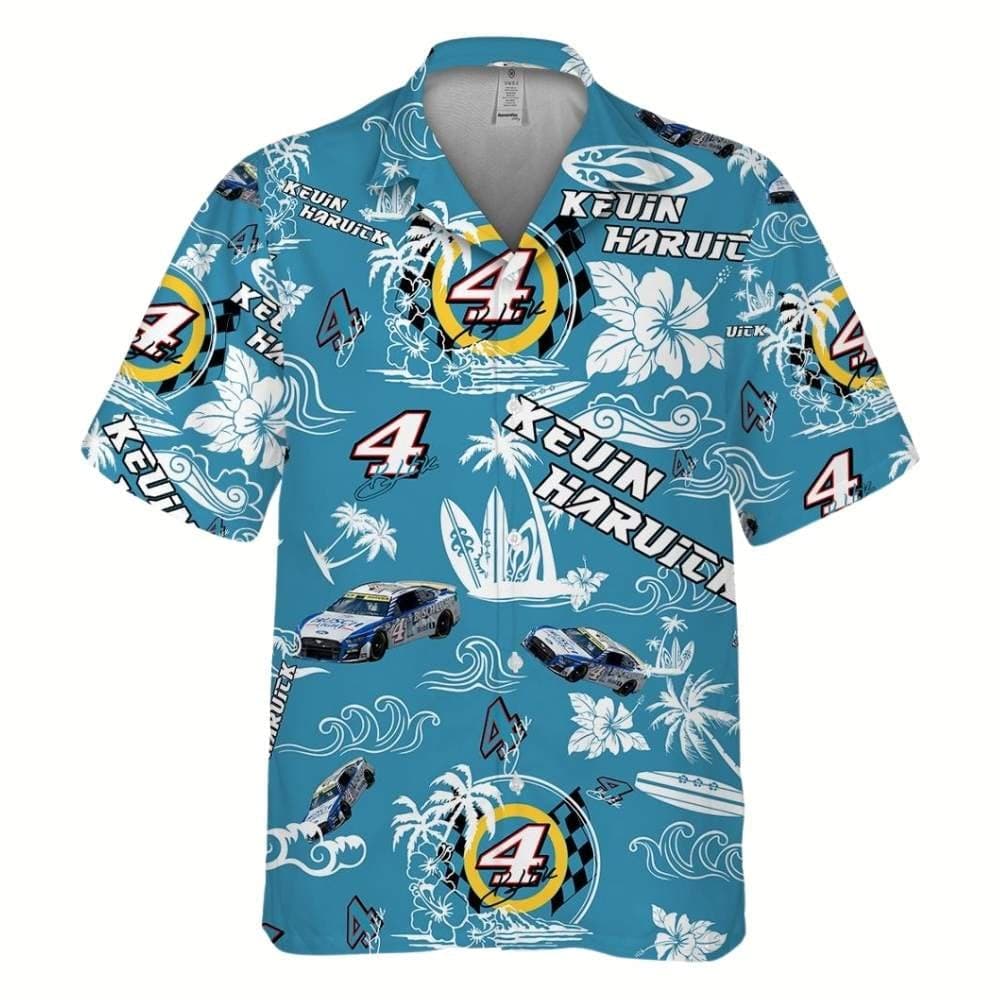 Kevin Harvick Nascar Busch Racing Signature Floral Tropical Hawaiian Shirt