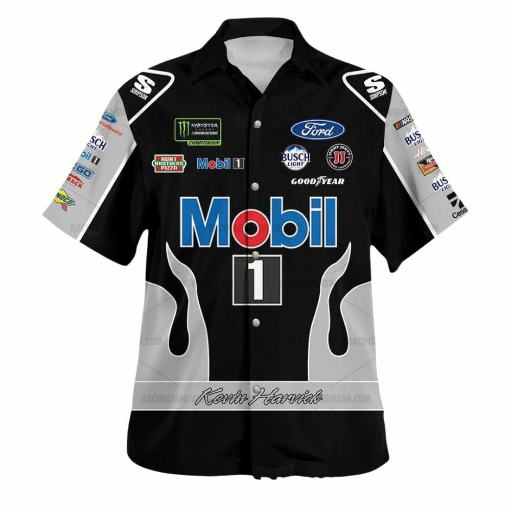 Kevin Harvick Nascar Mobil 1 Racing Uniform Hawaiian Shirt