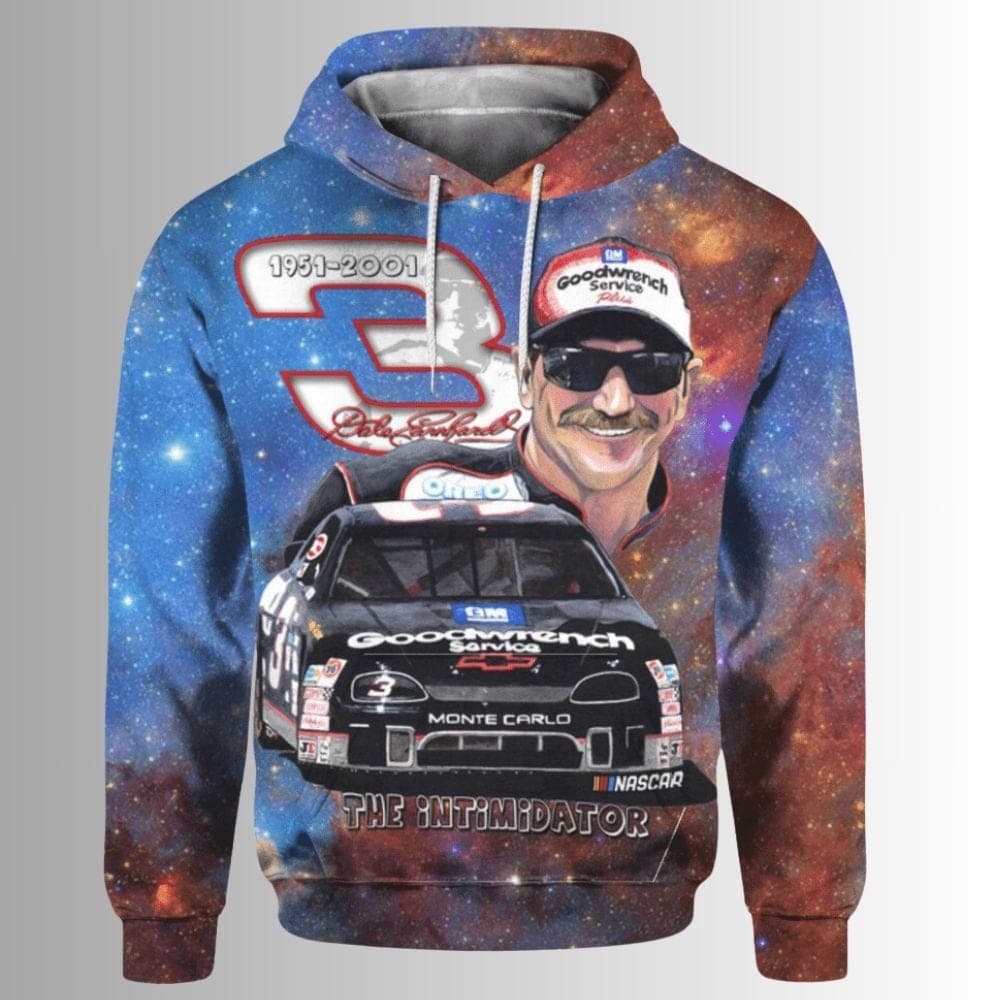 Dale Earnhardt The Intimidator Signature Galaxy All-over Print Hoodie