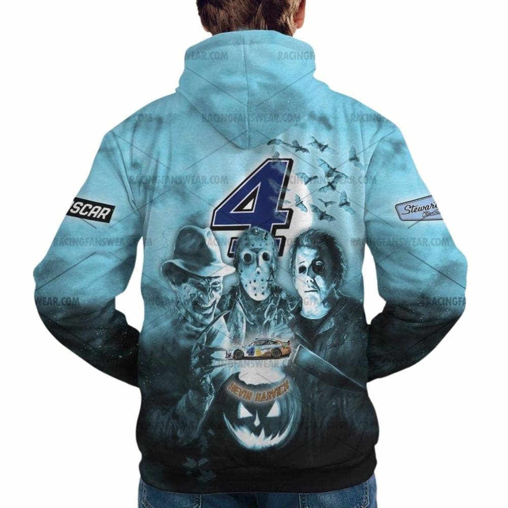 Kevin Harvick and Horror Nascar Busch Racing Halloween All-over Print Hoodie