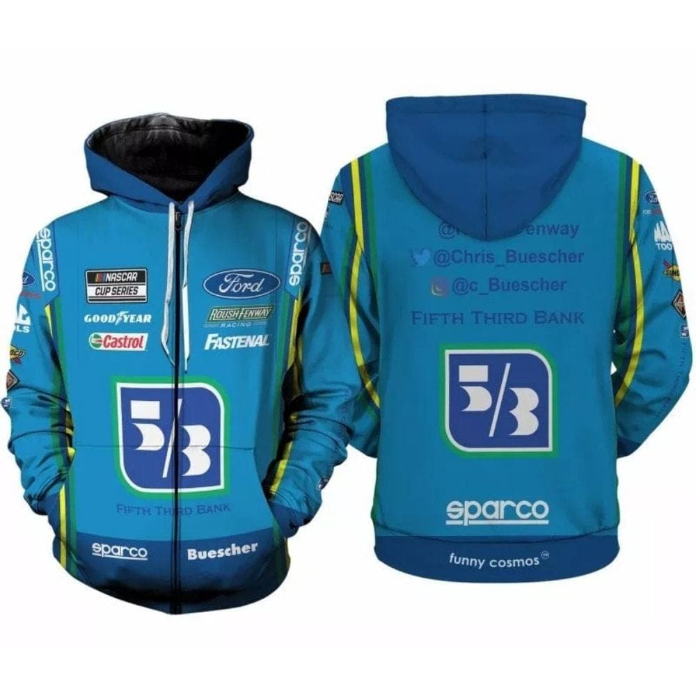 Chris Buescher Fifth Third Bank Nascar 2022 Racing Uniform All Over Print Hoodie