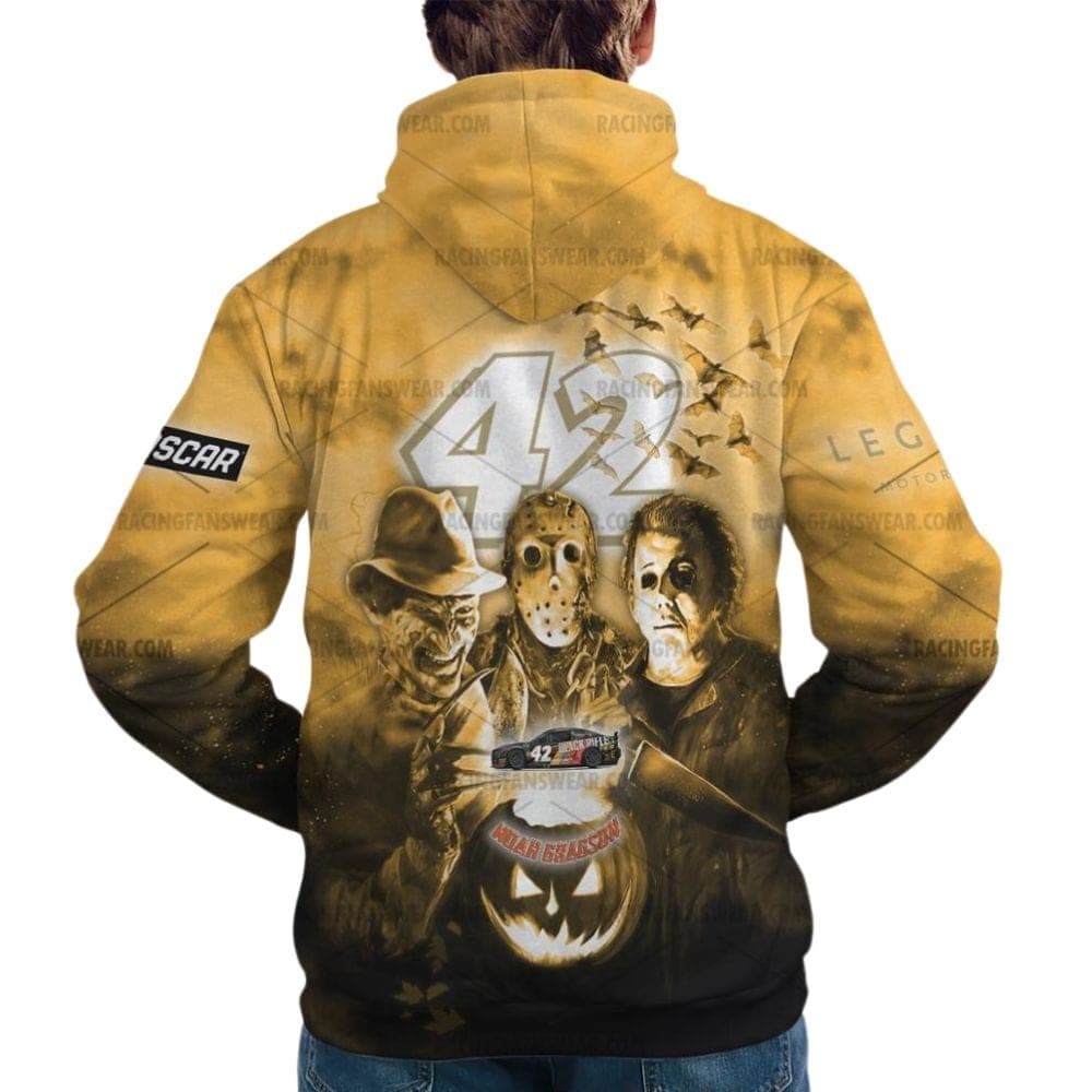 Noah Gragson 42 Nascar Racing With Michael Myers Friends Horror Halloween All Over Print Hoodie