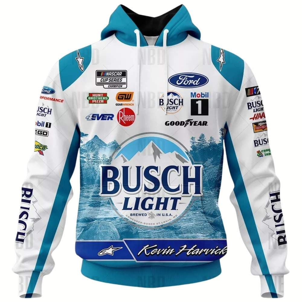 Kevin Harvick Nascar 2023 Busch Light Racing Uniform All-over Print Hoodie