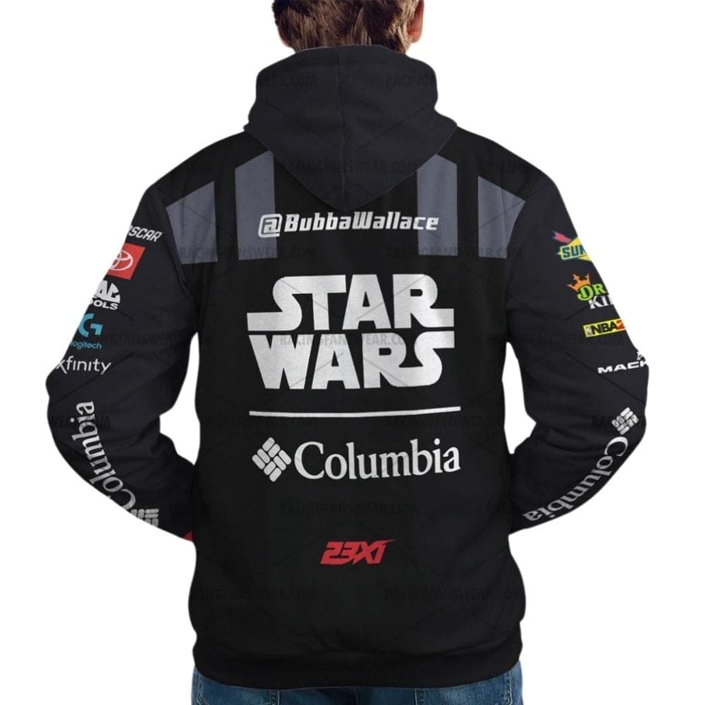 Bubba Wallace Nascar Racing Columbia Mobil 1 Toyota Star Wars 2024 Uniform All Over Print Hoodie
